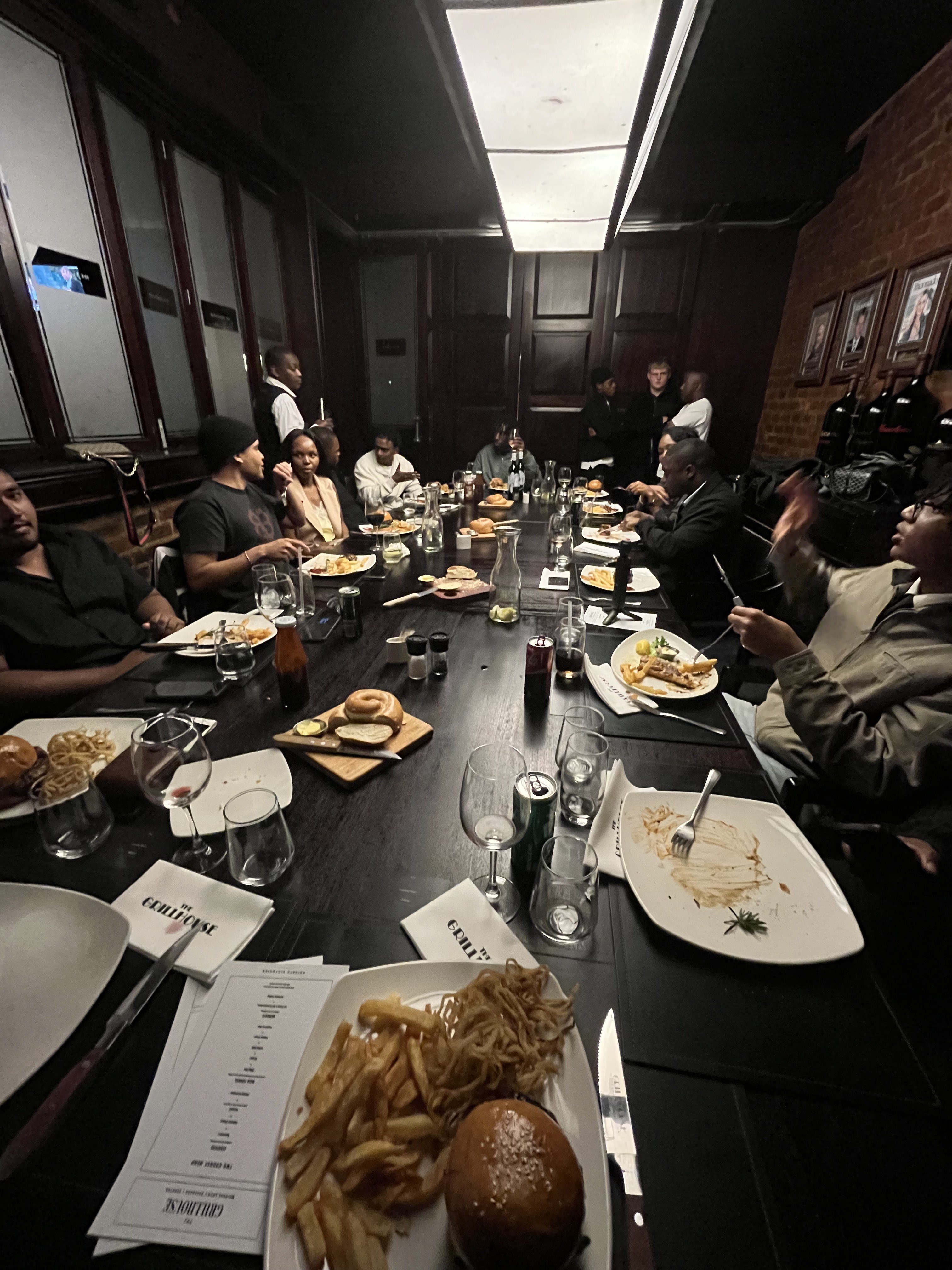 PVC Founding Dinner, founders around one table at The Grillhouse